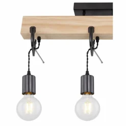 Lampes Industrielles-Luminaires Globo Lighting Plafonnier Globo LUDI Noir, 3 lumières