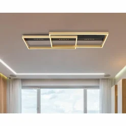 Lampes Dorées-Luminaires Globo Lighting Plafonnier Globo LUFFY LED Or, Noir, 1 lumière