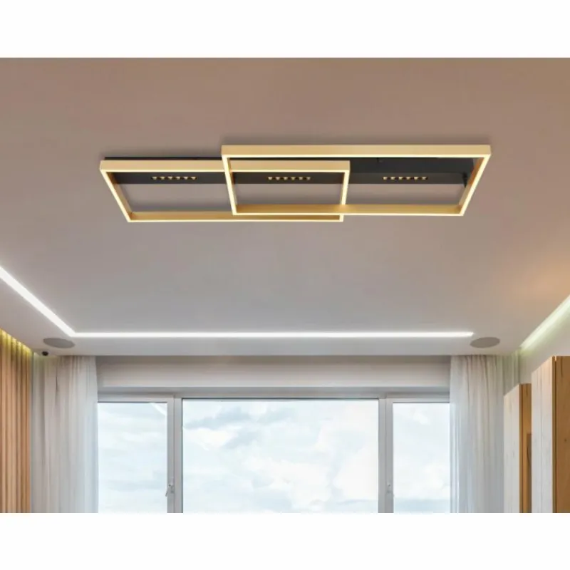 Lampes Dorées-Luminaires Globo Lighting Plafonnier Globo LUFFY LED Or, Noir, 1 lumière