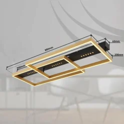 Lampes Dorées-Luminaires Globo Lighting Plafonnier Globo LUFFY LED Or, Noir, 1 lumière