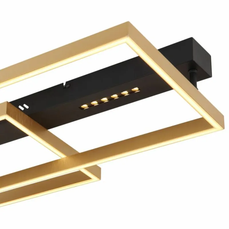 Lampes Dorées-Luminaires Globo Lighting Plafonnier Globo LUFFY LED Or, Noir, 1 lumière