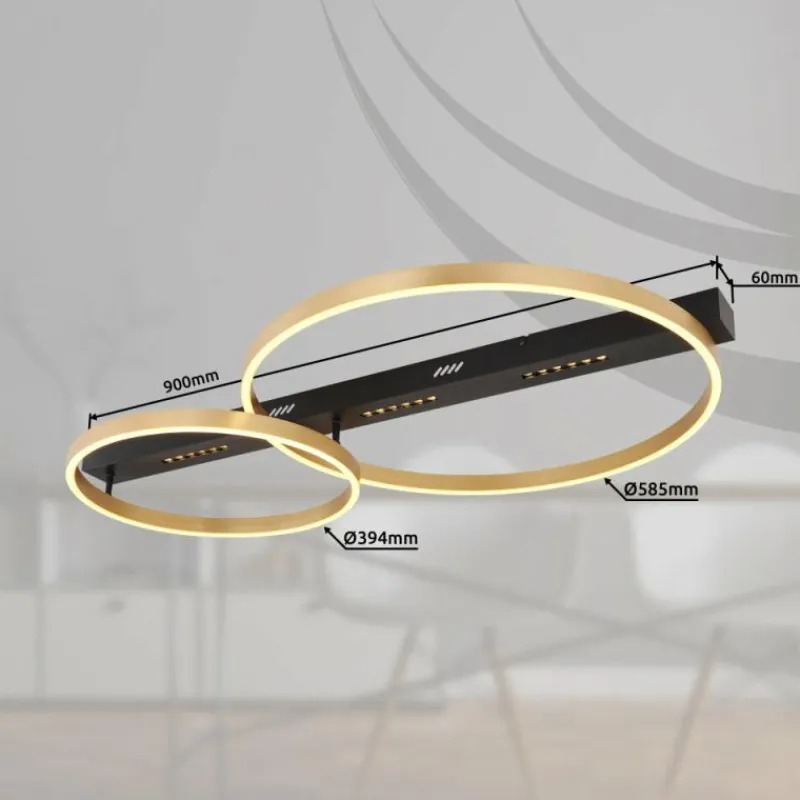 Lampes Dorées-Luminaires Globo Lighting Plafonnier Globo LUFFY LED Or, Noir, 1 lumière