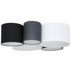 Lampes En Tissu-Luminaires Globo Lighting Plafonnier Globo MAKKI Blanc, 5 lumières