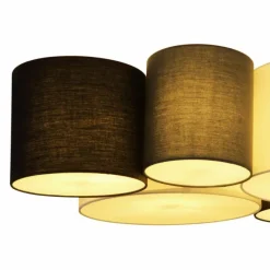 Lampes En Tissu-Luminaires Globo Lighting Plafonnier Globo MAKKI Blanc, 5 lumières