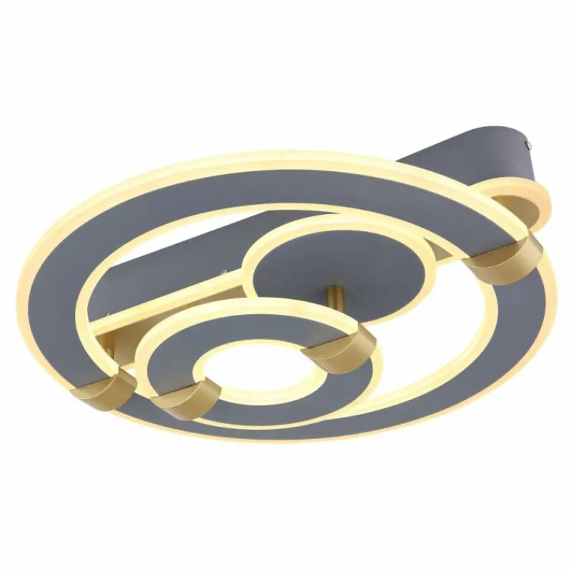 Lampes Dorées-Luminaires Globo Lighting Plafonnier Globo MARGY LED Or, Gris, 1 lumière, Télécommandes