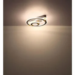 Lampes Dorées-Luminaires Globo Lighting Plafonnier Globo MARGY LED Or, Gris, 1 lumière, Télécommandes