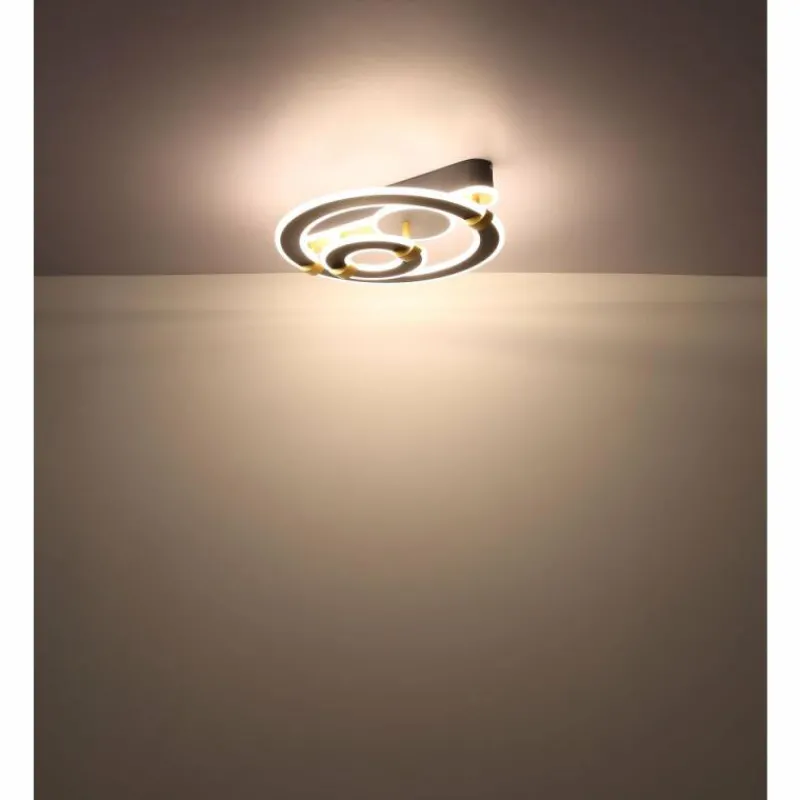 Lampes Dorées-Luminaires Globo Lighting Plafonnier Globo MARGY LED Or, Gris, 1 lumière, Télécommandes