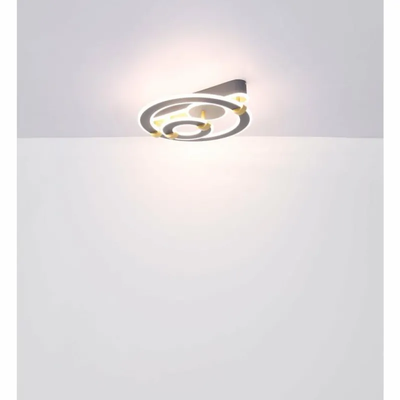 Lampes Dorées-Luminaires Globo Lighting Plafonnier Globo MARGY LED Or, Gris, 1 lumière, Télécommandes