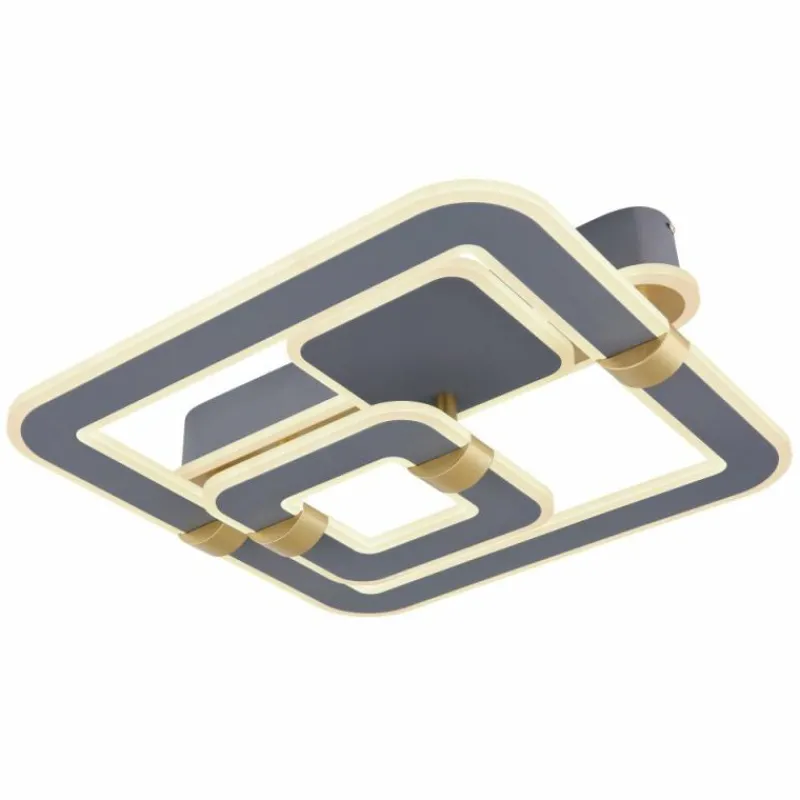 Lampes Dorées-Luminaires Globo Lighting Plafonnier Globo MARGY LED Or, Gris, 1 lumière, Télécommandes