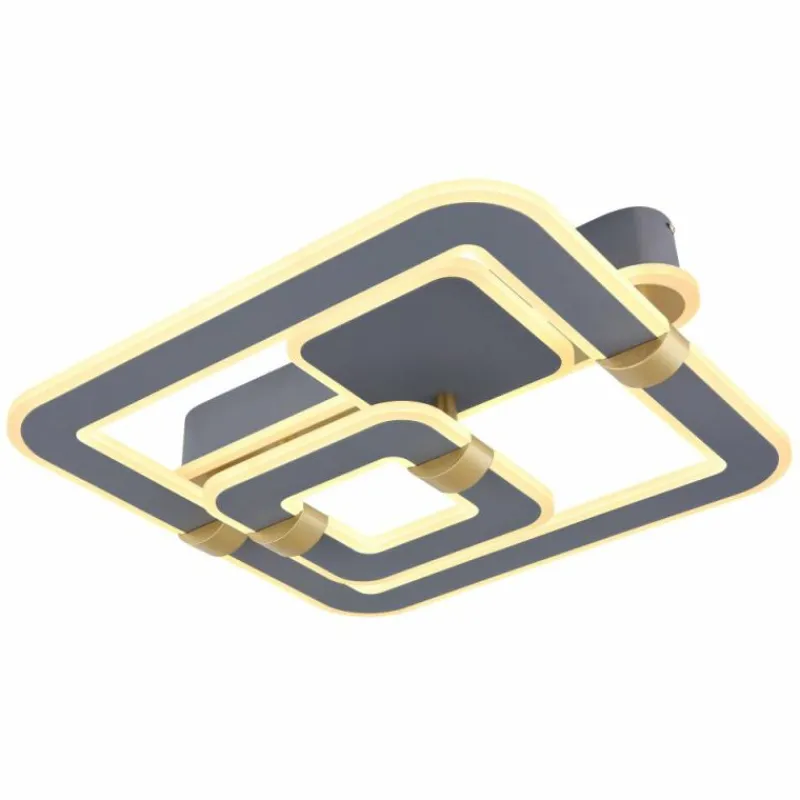 Lampes Dorées-Luminaires Globo Lighting Plafonnier Globo MARGY LED Or, Gris, 1 lumière, Télécommandes