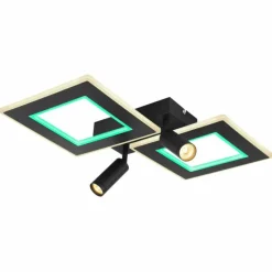 Luminaires Globo Lighting Plafonnier Globo MARIAN LED Noir, 1 lumière, Télécommandes, Changeur de couleurs* Éclairage Led