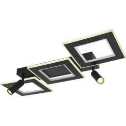 Luminaires Globo Lighting Plafonnier Globo MARIAN LED Noir, 1 lumière, Télécommandes, Changeur de couleurs* Éclairage Led