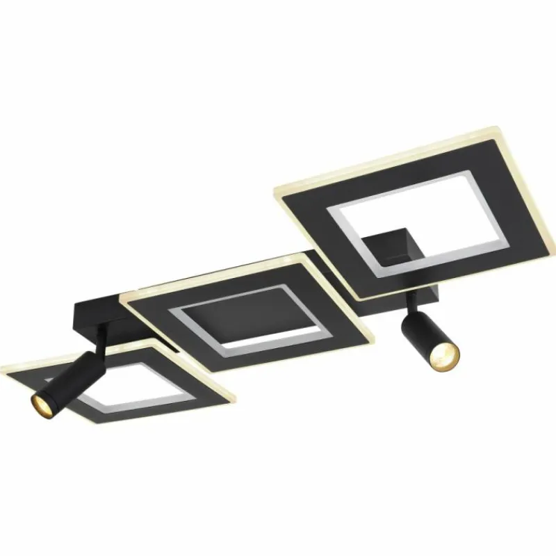 Luminaires Globo Lighting Plafonnier Globo MARIAN LED Noir, 1 lumière, Télécommandes, Changeur de couleurs* Éclairage Led