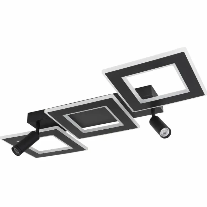 Luminaires Globo Lighting Plafonnier Globo MARIAN LED Noir, 1 lumière, Télécommandes, Changeur de couleurs* Éclairage Led