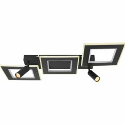 Luminaires Globo Lighting Plafonnier Globo MARIAN LED Noir, 1 lumière, Télécommandes, Changeur de couleurs* Éclairage Led