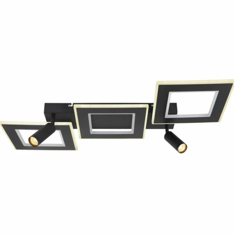 Luminaires Globo Lighting Plafonnier Globo MARIAN LED Noir, 1 lumière, Télécommandes, Changeur de couleurs* Éclairage Led