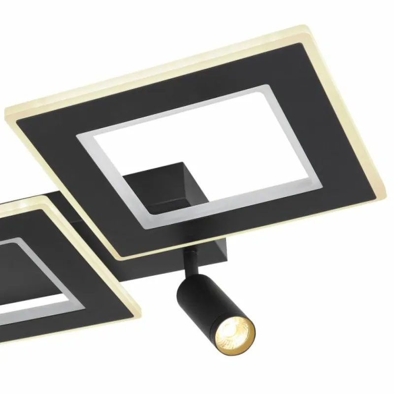 Luminaires Globo Lighting Plafonnier Globo MARIAN LED Noir, 1 lumière, Télécommandes, Changeur de couleurs* Éclairage Led