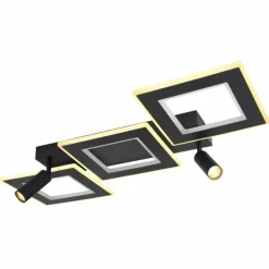 Luminaires Globo Lighting Plafonnier Globo MARIAN LED Noir, 1 lumière, Télécommandes, Changeur de couleurs* Éclairage Led