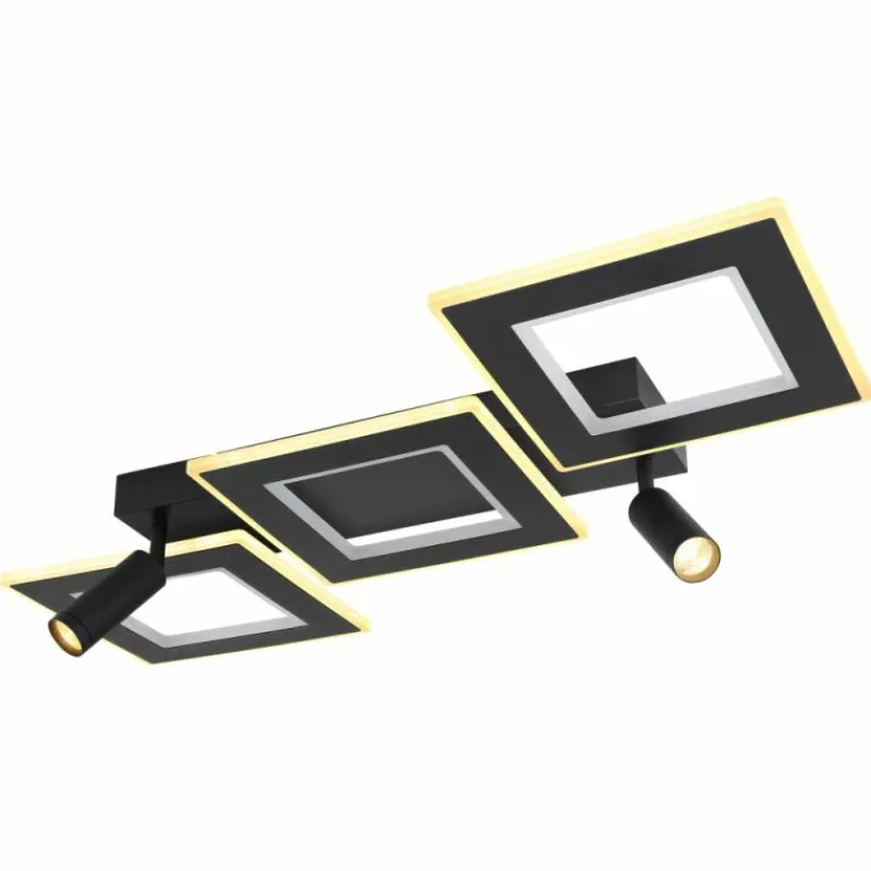 Luminaires Globo Lighting Plafonnier Globo MARIAN LED Noir, 1 lumière, Télécommandes, Changeur de couleurs* Éclairage Led