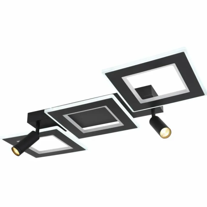 Luminaires Globo Lighting Plafonnier Globo MARIAN LED Noir, 1 lumière, Télécommandes, Changeur de couleurs* Éclairage Led