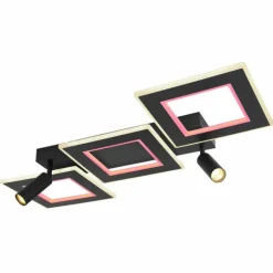 Luminaires Globo Lighting Plafonnier Globo MARIAN LED Noir, 1 lumière, Télécommandes, Changeur de couleurs* Éclairage Led