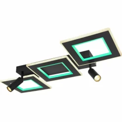 Luminaires Globo Lighting Plafonnier Globo MARIAN LED Noir, 1 lumière, Télécommandes, Changeur de couleurs* Éclairage Led