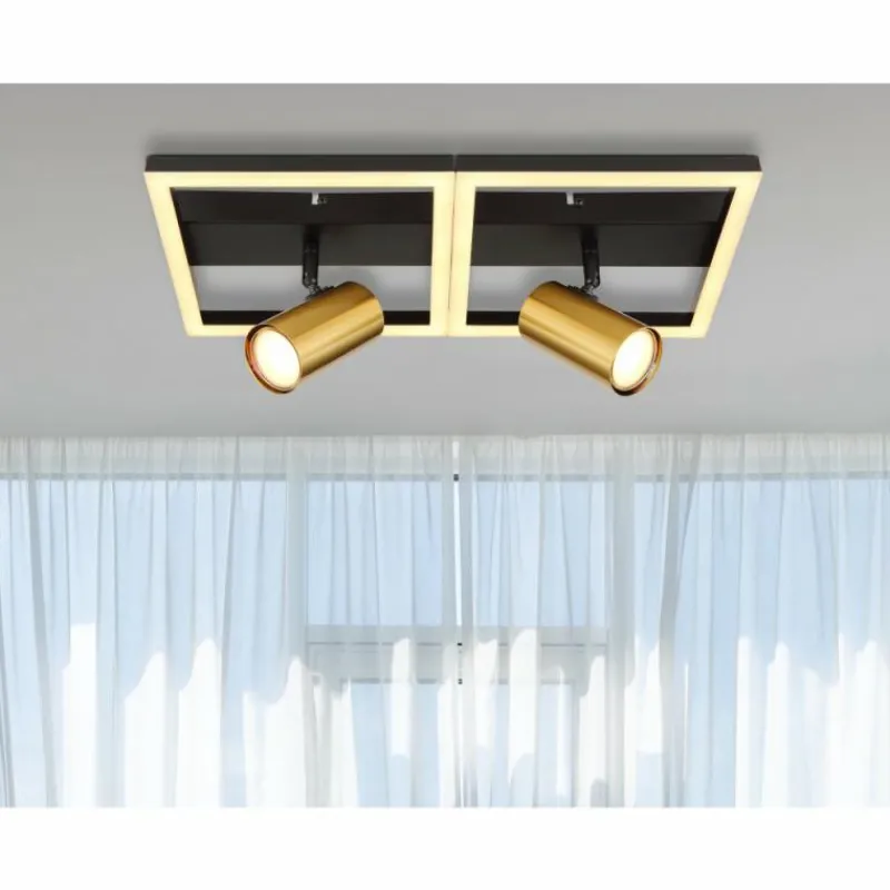 Luminaires Globo Lighting Plafonnier Globo MARRIE LED Laiton, Noir, 1 lumière* Éclairage Led