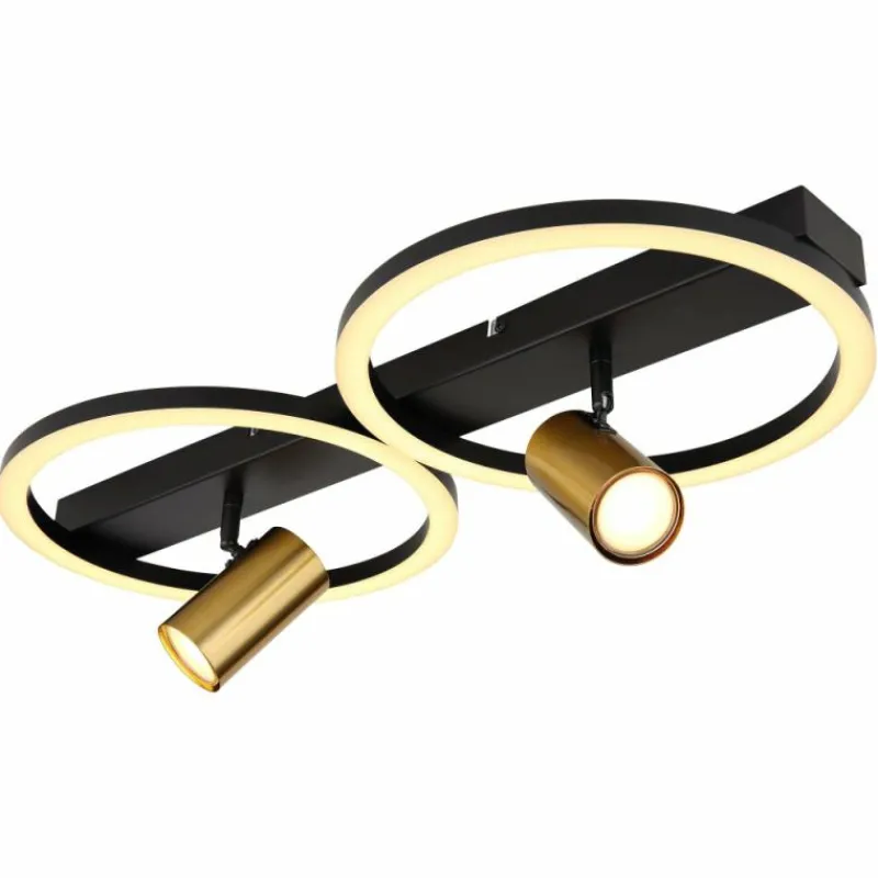 Luminaires Globo Lighting Plafonnier Globo MARRIE LED Laiton, Noir, 1 lumière* Éclairage Led