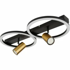 Luminaires Globo Lighting Plafonnier Globo MARRIE LED Laiton, Noir, 1 lumière* Éclairage Led