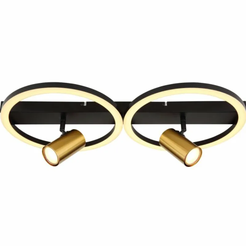 Luminaires Globo Lighting Plafonnier Globo MARRIE LED Laiton, Noir, 1 lumière* Éclairage Led