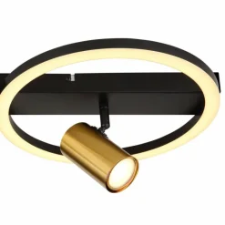 Luminaires Globo Lighting Plafonnier Globo MARRIE LED Laiton, Noir, 1 lumière* Éclairage Led