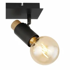 Lampes En Bois-Luminaires Globo Lighting Plafonnier Globo MATTI Écru, Noir, 3 lumières