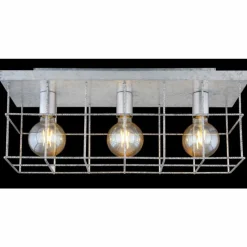 Lampes Industrielles-Luminaires Globo Lighting Plafonnier Globo MERRIL Zingué, 3 lumières
