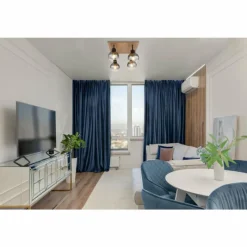 Suspension Verre Fumé-Luminaires Globo Lighting Plafonnier Globo MOITAS Couleur bois, Noir, 4 lumières