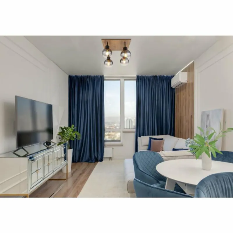 Suspension Verre Fumé-Luminaires Globo Lighting Plafonnier Globo MOITAS Couleur bois, Noir, 4 lumières