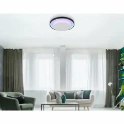 Luminaires Globo Lighting Plafonnier Globo MORGAN LED Noir, 1 lumière, Télécommandes* Éclairage Led