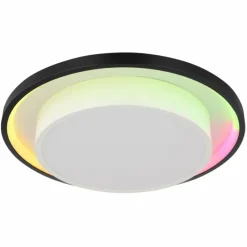 Luminaires Globo Lighting Plafonnier Globo MORGAN LED Noir, 1 lumière, Télécommandes* Éclairage Led