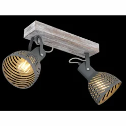 Lampes Vintages & Rétros-Luminaires Globo Lighting Plafonnier Globo MORI Brun, Blanc, 2 lumières