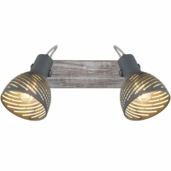 Lampes Vintages & Rétros-Luminaires Globo Lighting Plafonnier Globo MORI Brun, Blanc, 2 lumières