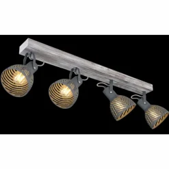 Lampes Vintages & Rétros-Luminaires Globo Lighting Plafonnier Globo MORI Brun, Blanc, 4 lumières