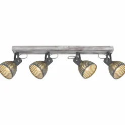 Lampes Vintages & Rétros-Luminaires Globo Lighting Plafonnier Globo MORI Brun, Blanc, 4 lumières