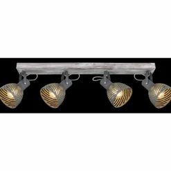 Lampes Vintages & Rétros-Luminaires Globo Lighting Plafonnier Globo MORI Brun, Blanc, 4 lumières