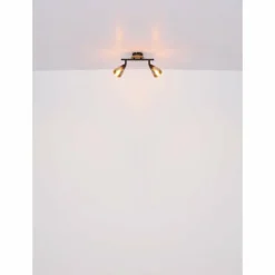 Suspension Verre Fumé-Luminaires Globo Lighting Plafonnier Globo MUBBY Écru, Noir, 2 lumières