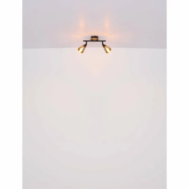 Suspension Verre Fumé-Luminaires Globo Lighting Plafonnier Globo MUBBY Noir, 3 lumières