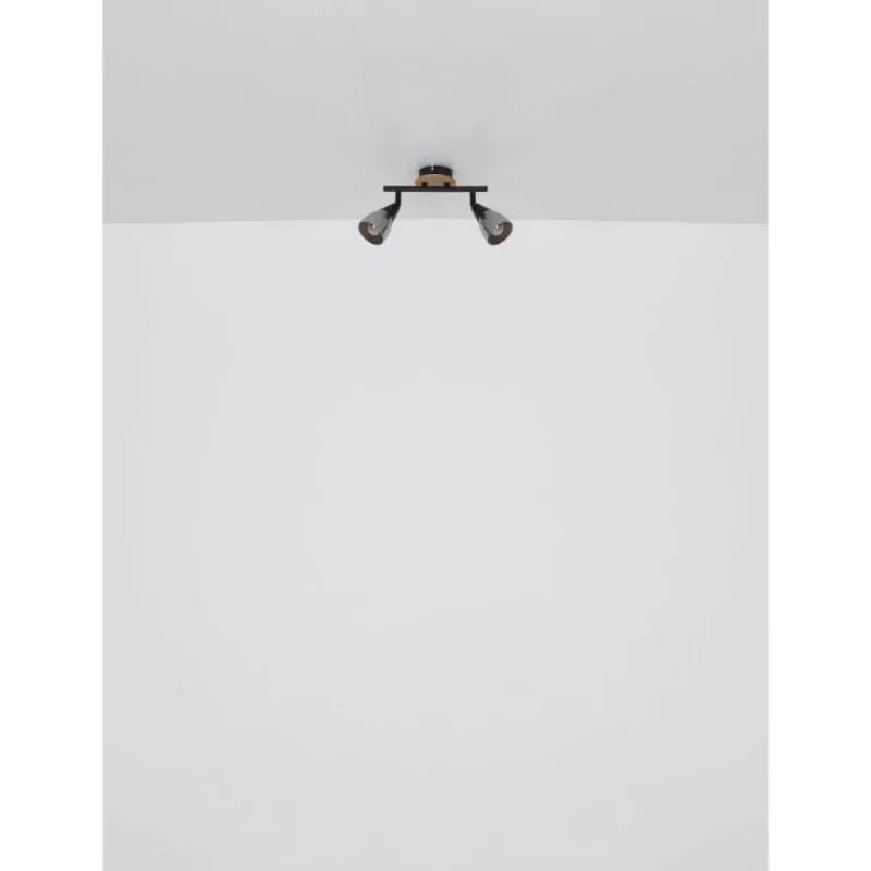 Suspension Verre Fumé-Luminaires Globo Lighting Plafonnier Globo MUBBY Noir, 3 lumières