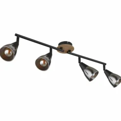 Suspension Verre Fumé-Luminaires Globo Lighting Plafonnier Globo MUBBY Noir, 4 lumières