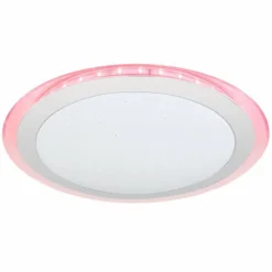 Luminaires Globo Lighting Plafonnier Globo NICOLE II Transparent, Blanc, 1 lumière, Changeur de couleurs