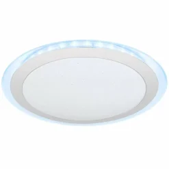 Luminaires Globo Lighting Plafonnier Globo NICOLE II Transparent, Blanc, 1 lumière, Changeur de couleurs