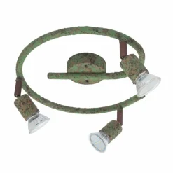 Lampes Industrielles-Luminaires Globo Lighting Plafonnier Globo OLANA Vert, Rouille, 3 lumières