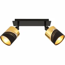 Lampes En Tissu-Luminaires Globo Lighting Plafonnier Globo OR Noir, 2 lumières